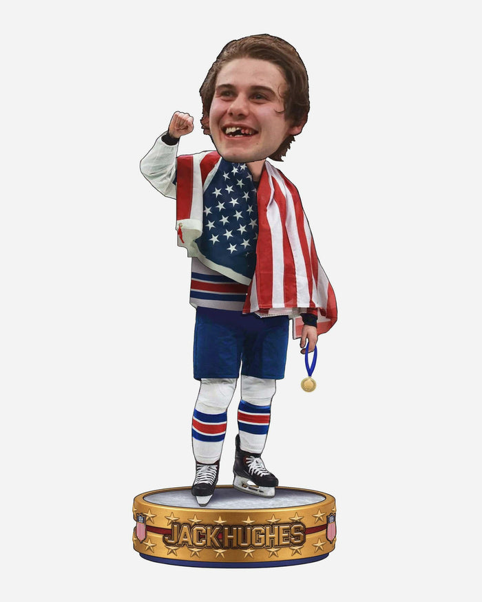 Jack Hughes Team USA American Flag Bobblehead FOCO - FOCO.com