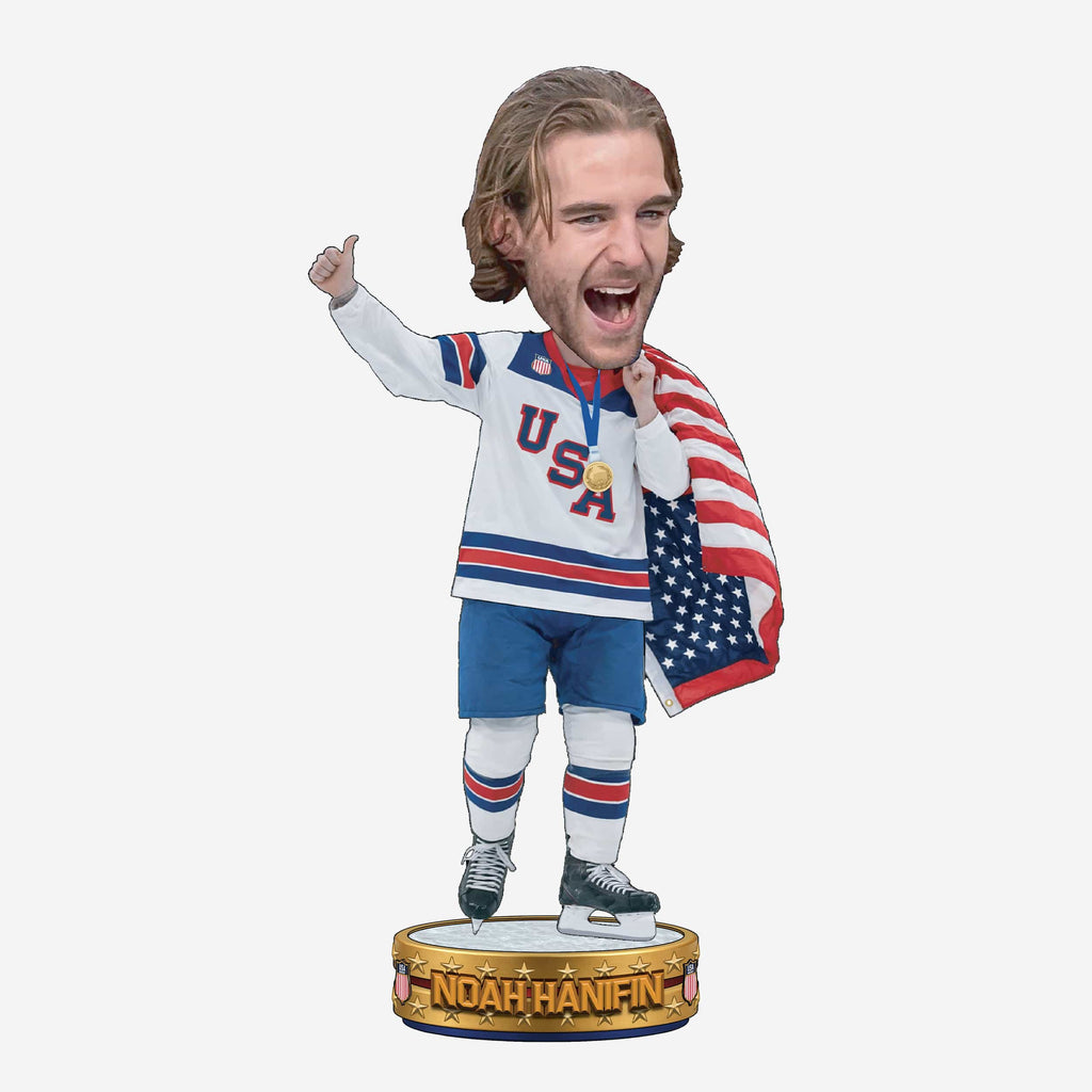 Noah Hanifin Team USA Men's Hockey American Flag Bobblehead FOCO - FOCO.com