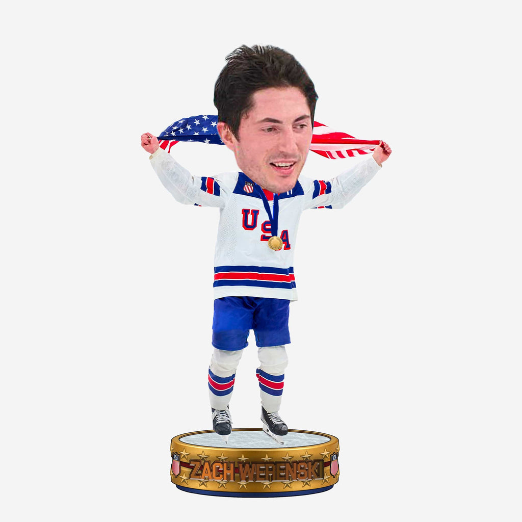 Zach Werenski Team USA Men's Hockey American Flag Bobblehead FOCO - FOCO.com