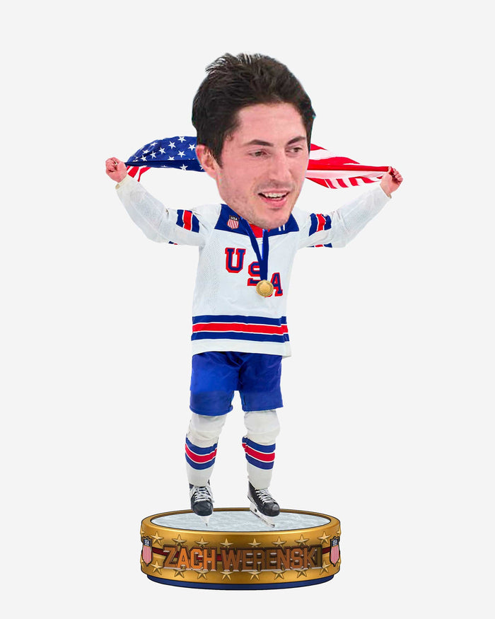 Zach Werenski Team USA Men's Hockey American Flag Bobblehead FOCO - FOCO.com