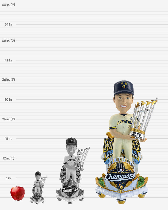 Jacob Misiorowski Milwaukee Brewers 2026 World Series Champions Celebration 3 Ft Player Bobblehead FOCO - FOCO.com