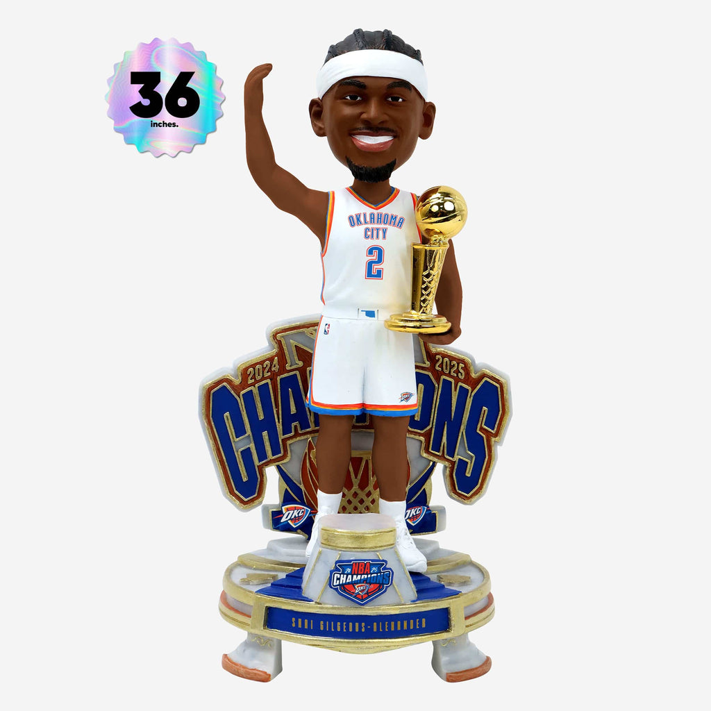 Shai Gilgeous-Alexander Oklahoma City Thunder 2025 NBA Champions Celebration 3 Ft Bobblehead FOCO - FOCO.com