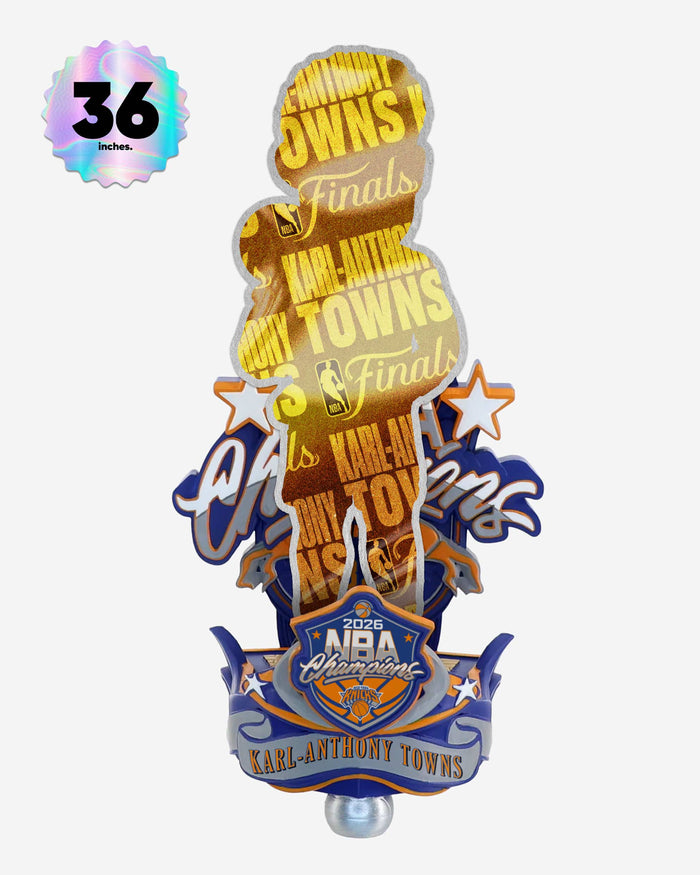 Karl-Anthony Towns New York Knicks 2026 NBA Champions Celebration 3 Ft Bobblehead FOCO - FOCO.com