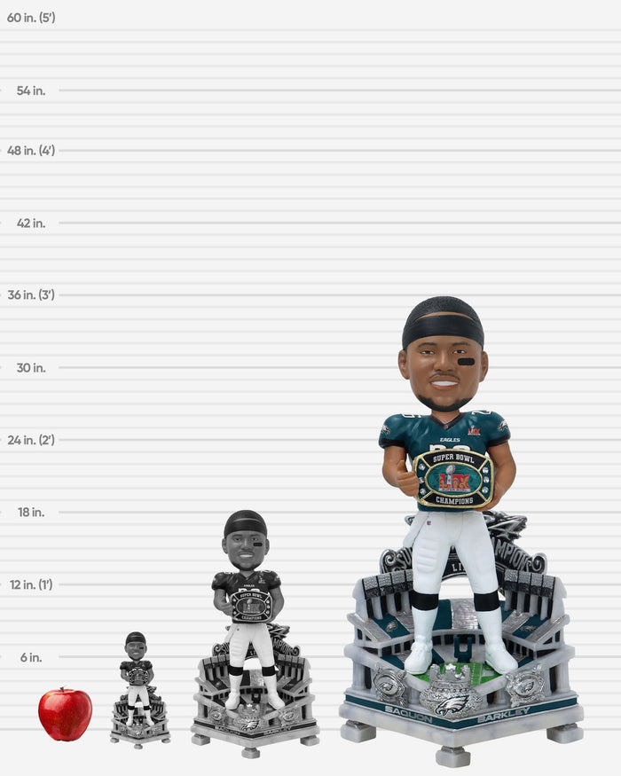 Saquon Barkley Philadelphia Eagles Super Bowl LIX Champions 3 Ft Bobblehead FOCO - FOCO.com