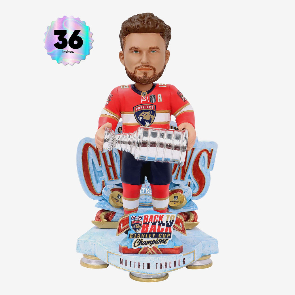 Matthew Tkachuk Florida Panthers 2025 Stanley Cup Champions Celebration 3 Ft Bobblehead FOCO - FOCO.com