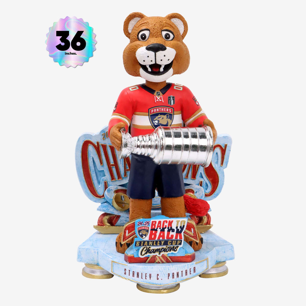 Stanley C Panther Florida Panthers 2025 Stanley Cup Champions Celebration 3 Ft Mascot Bobblehead FOCO - FOCO.com