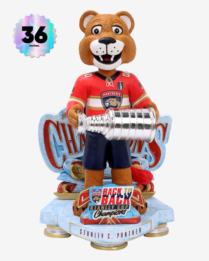 Stanley C Panther Florida Panthers 2025 Stanley Cup Champions Celebration 3 Ft Mascot Bobblehead FOCO - FOCO.com