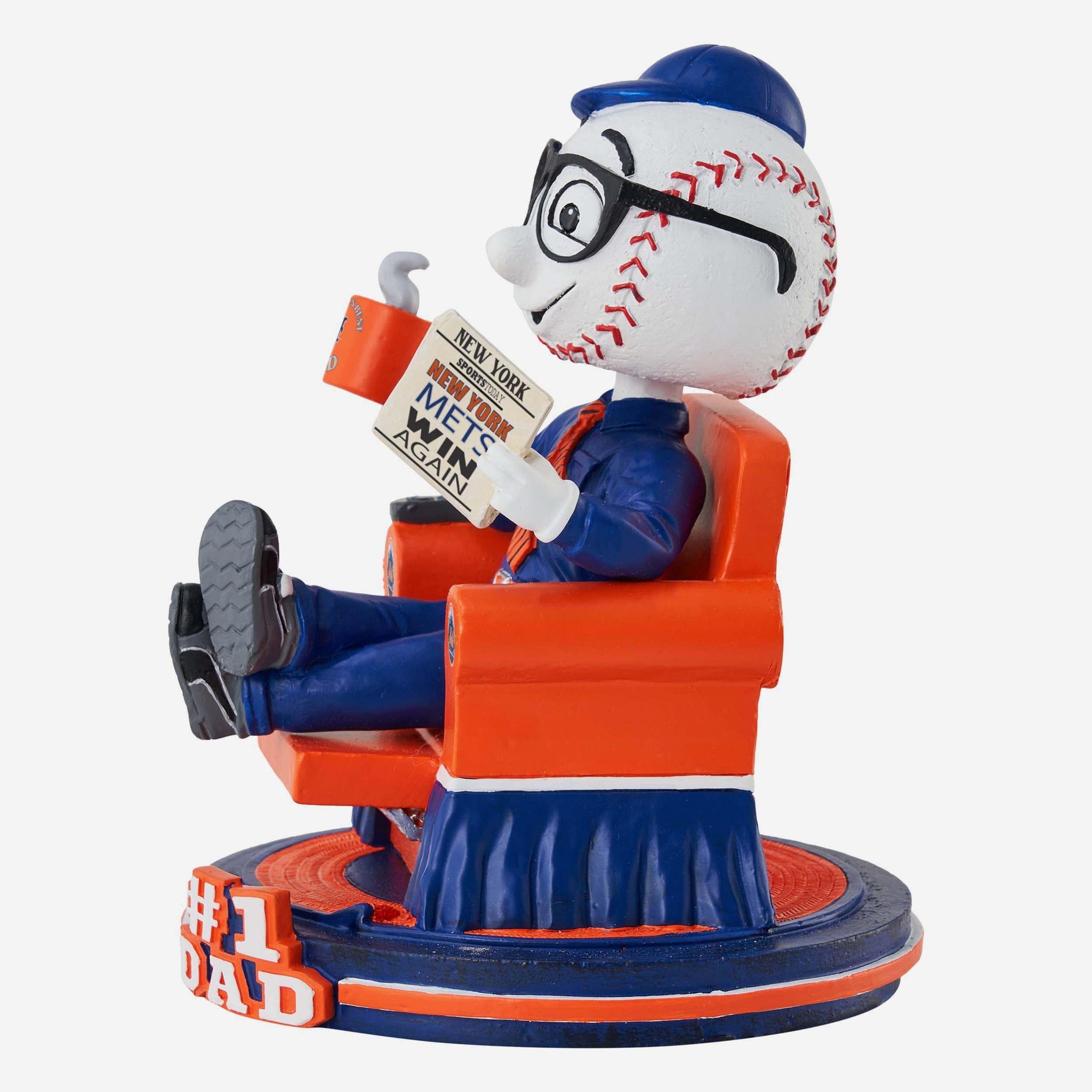 Mr Met New York Mets Big Ticket 18 in Mascot Bobblehead FOCO