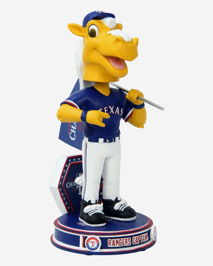 Rangers Captain Texas Rangers 2023 ALCS Champion Mascot Bobblehead FOCO - FOCO.com