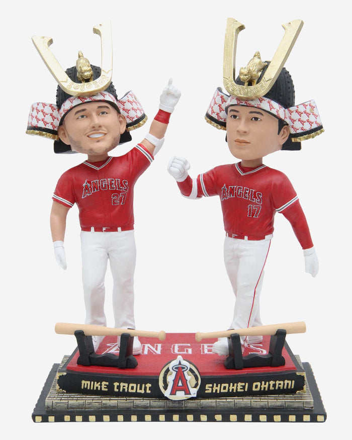 Shohei Ohtani & Mike Trout Los Angeles Angels Warrior Hat Home Run Celebration Dual Bobblehead FOCO - FOCO.com