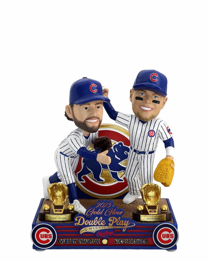Dansby Swanson & Nico Hoerner Chicago Cubs 2023 Gold Glove Double Play Dual Bobblehead