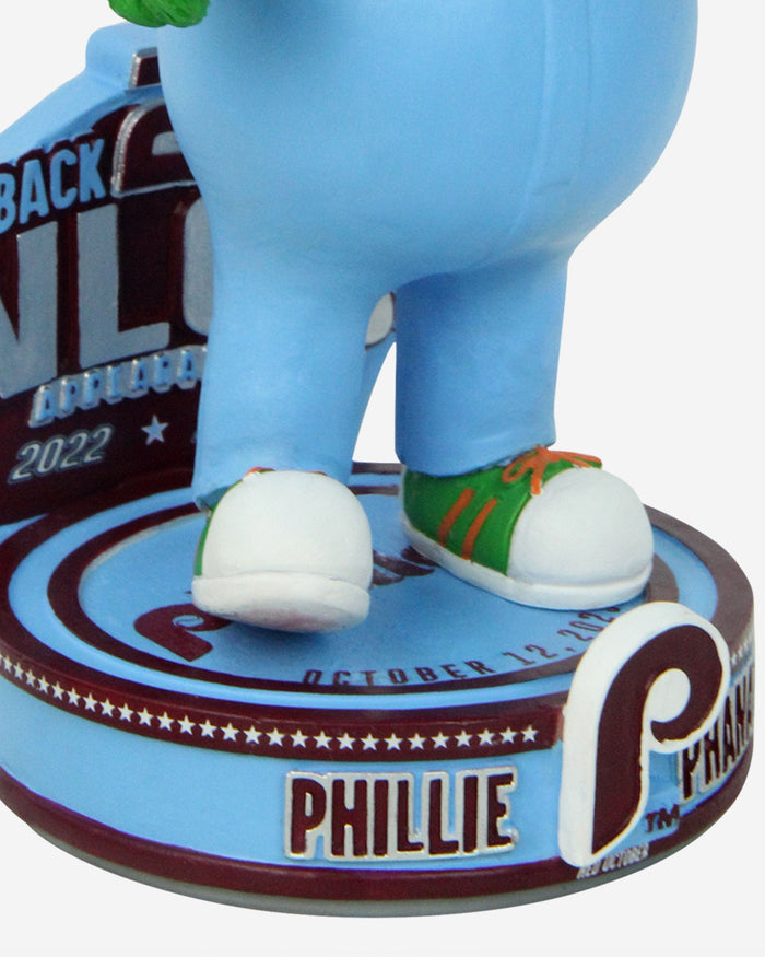 Phillie Phanatic Philadelphia Phillies Powder Blue Bib Overalls Back-to-Back NLCS Mascot Bobblehead FOCO - FOCO.com