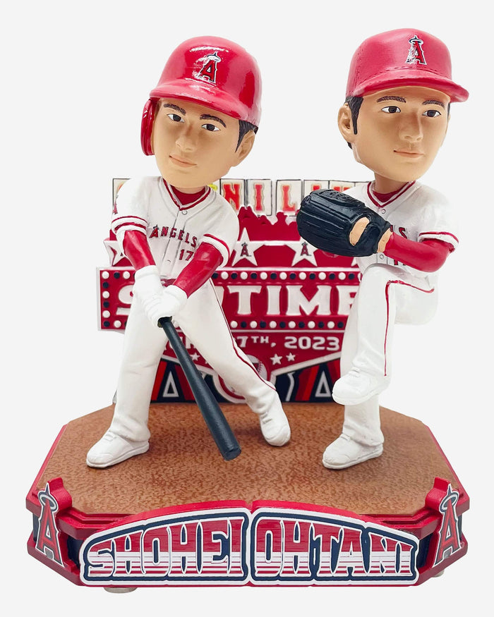 Shohei Ohtani Los Angeles Angels Two Home Run Ten Strikeout Ohtani Land Dual Bobblehead FOCO - FOCO.com