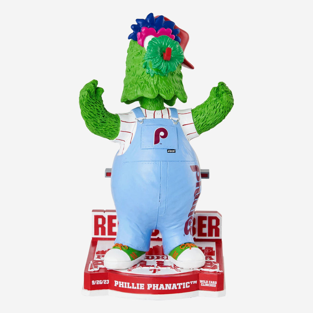 Phillie Phanatic Philadelphia Phillies Powder Blue Bib Overalls Red October Mascot Bobblehead FOCO - FOCO.com