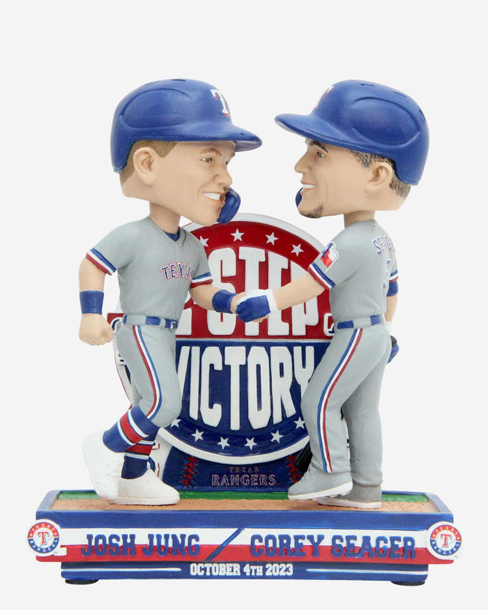 Corey Seager & Josh Jung Texas Rangers 2023 Wild Card Texas Two-Step Victory Dual Bobblehead FOCO - FOCO.com