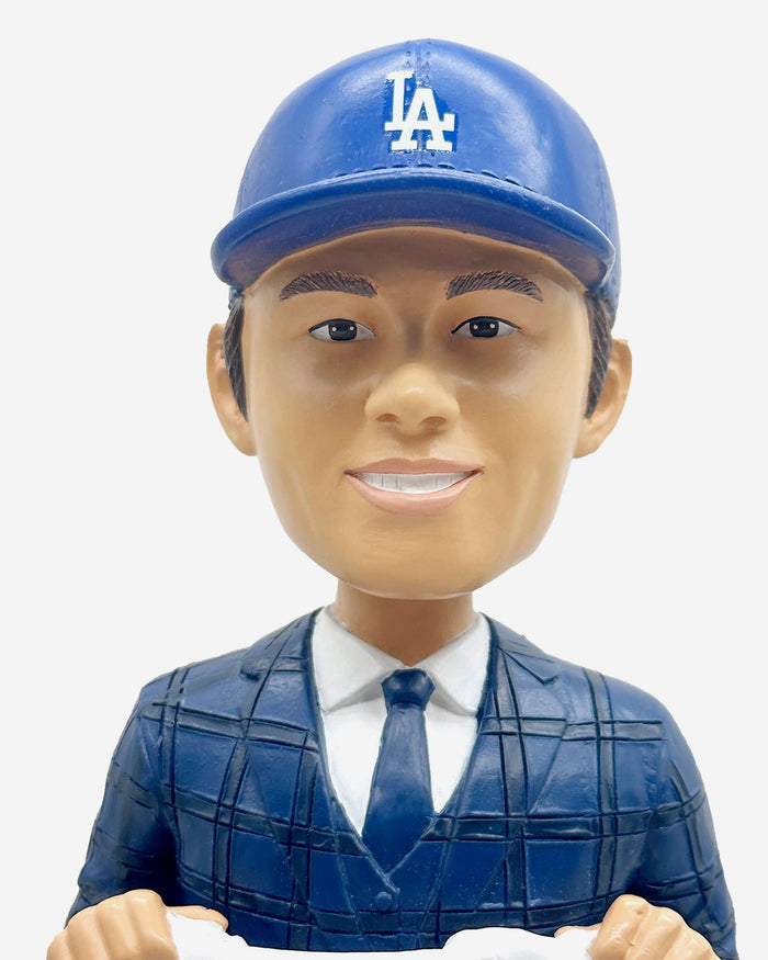 Yoshinobu Yamamoto Los Angeles Dodgers Welcome to the Team Bobblehead FOCO - FOCO.com