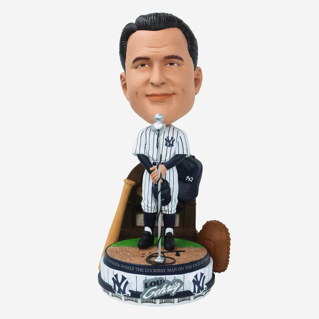 Lou Gehrig New York Yankees Luckiest Man Speech Sound Chip Bighead Bobblehead FOCO - FOCO.com