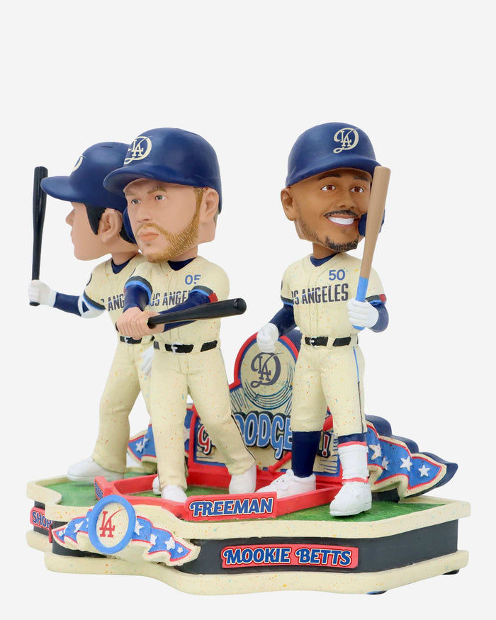 Shohei Ohtani & Freddie Freeman & Mookie Betts Los Angeles Dodgers 2024 City Connect Triple Bobblehead FOCO - FOCO.com