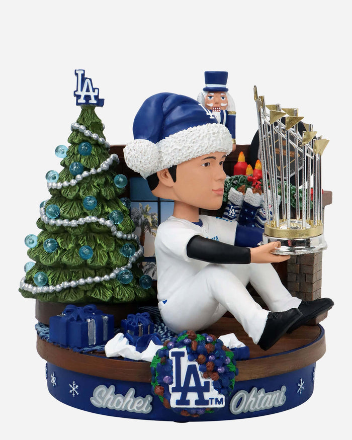 Shohei Ohtani Los Angeles Dodgers 2024 World Series Champion & NL MVP Light Up Holiday Bobblehead Scene FOCO - FOCO.com