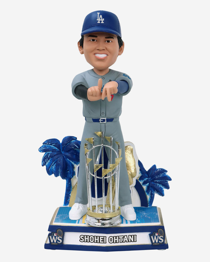 Shohei Ohtani Los Angeles Dodgers 2024 World Series Champions LA Gesture Bobblehead FOCO - FOCO.com