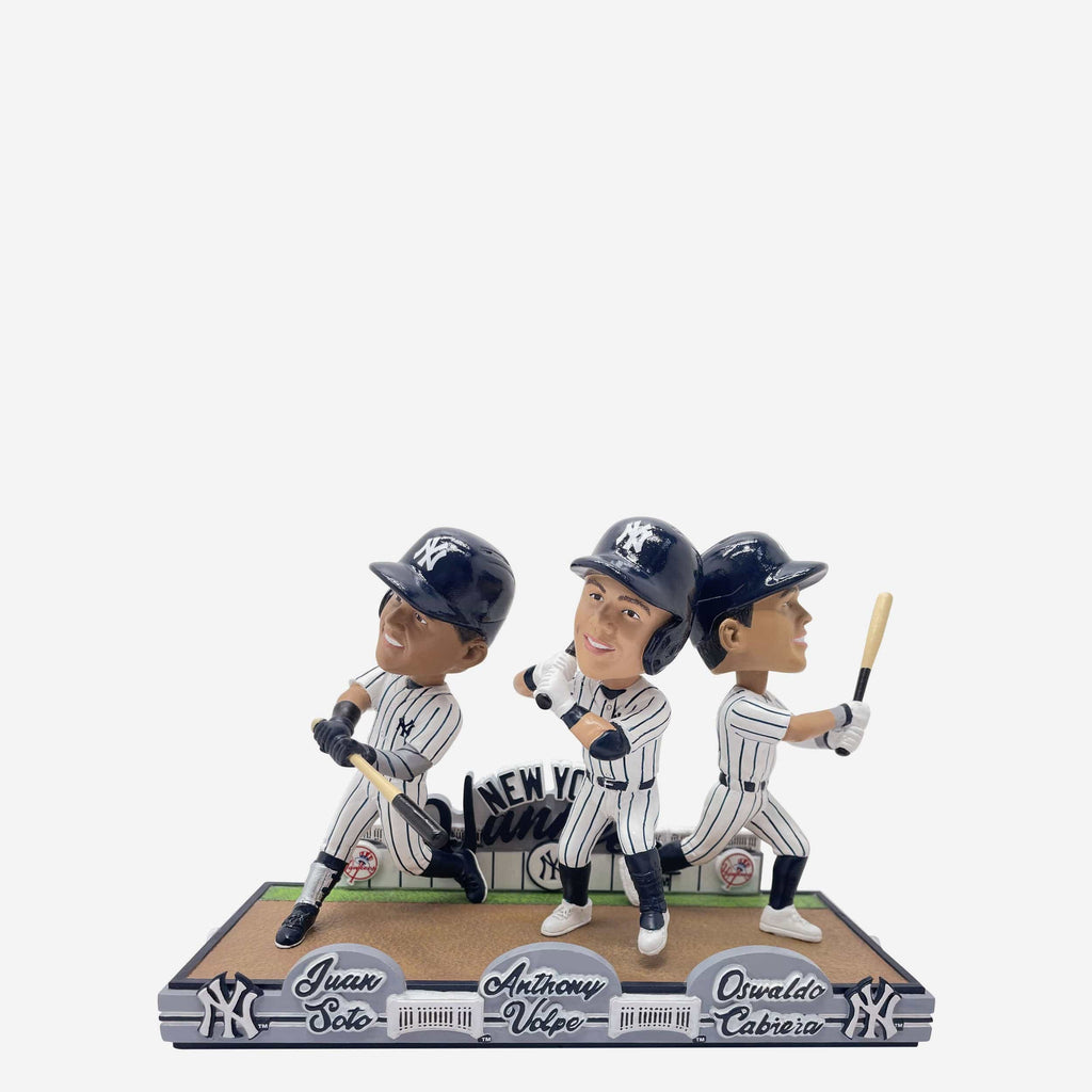 Juan Soto & Anthony Volpe & Oswaldo Cabrera New York Yankees Mini Bobblehead Scene FOCO - FOCO.com