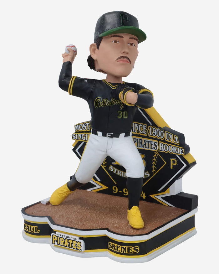 Paul Skenes Pittsburgh Pirates Franchise Single Season Rookie Strikeout Record Bobblehead FOCO - FOCO.com