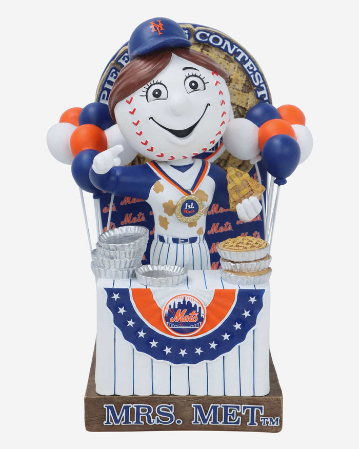 Mrs Met New York Mets Pie Eating Contest Mascot Bobblehead FOCO - FOCO.com