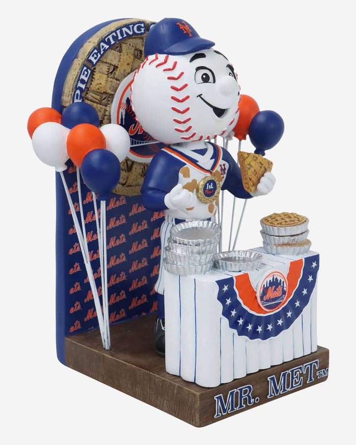 Mr Met New York Mets Pie Eating Contest Mascot Bobblehead FOCO - FOCO.com