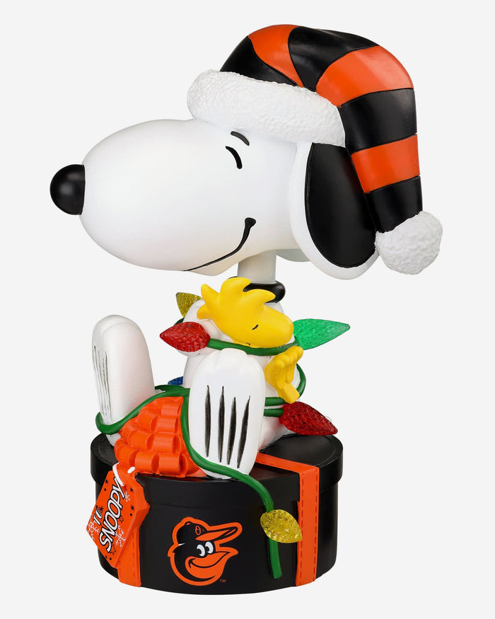 Baltimore Orioles Snoopy & Woodstock Peanuts Christmas Light Up Bobblehead FOCO - FOCO.com