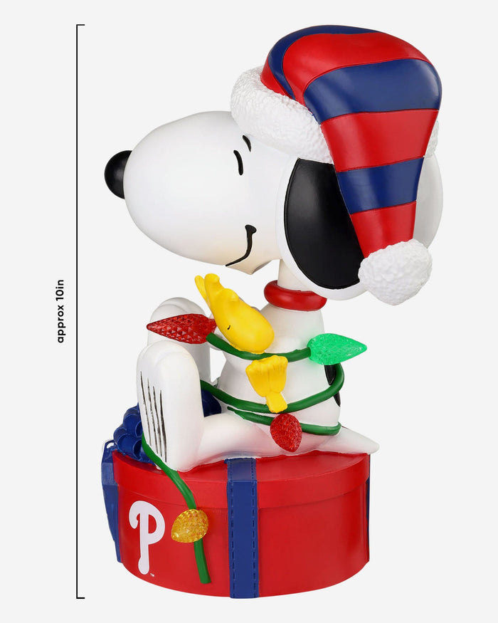 Philadelphia Phillies Snoopy & Woodstock Peanuts Christmas Light Up Bobblehead FOCO - FOCO.com