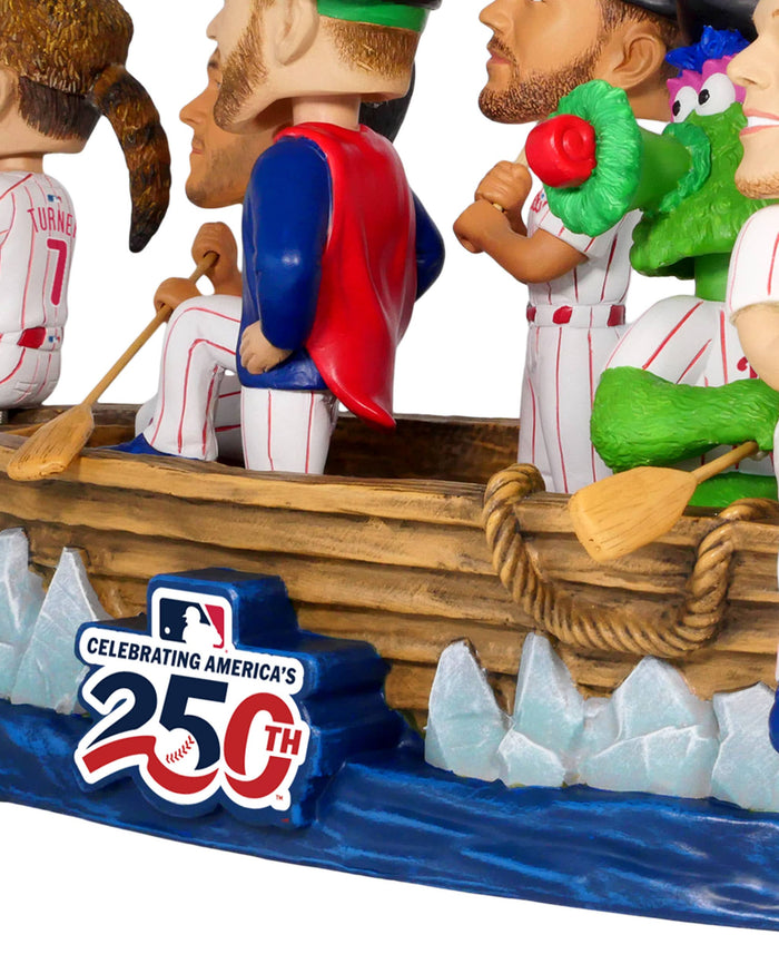 Philadelphia Phillies America's 250th Anniversary Crossing the Delaware Mini Bobblehead Scene