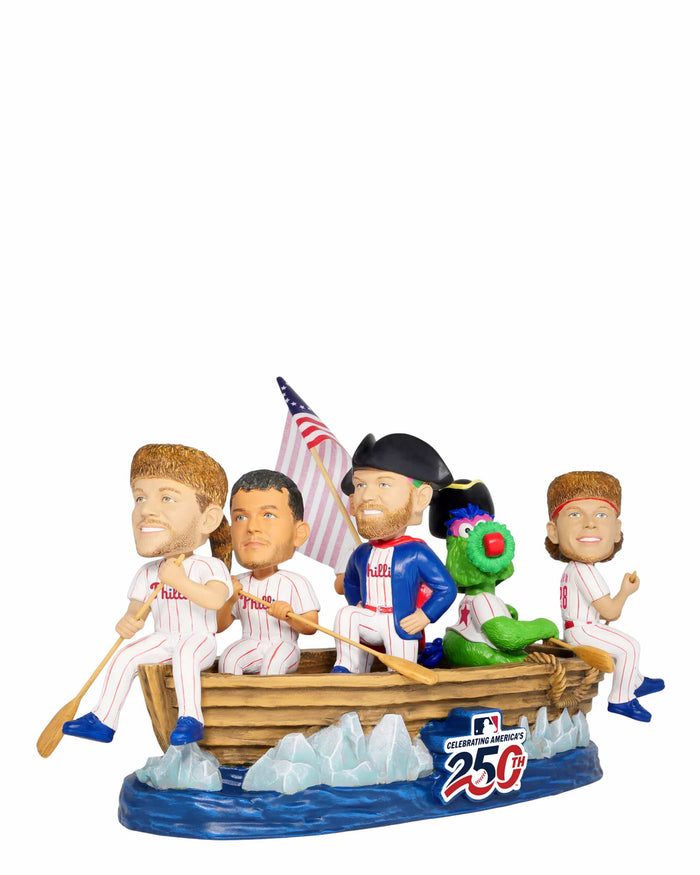 Philadelphia Phillies America's 250th Anniversary Crossing the Delaware Mini Bobblehead Scene