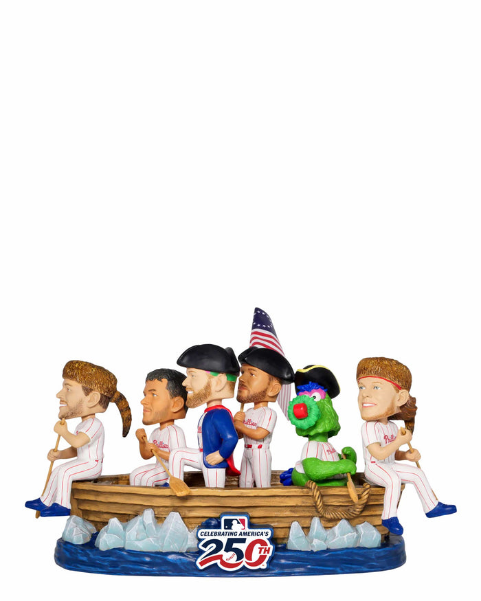 Philadelphia Phillies America's 250th Anniversary Crossing the Delaware Mini Bobblehead Scene
