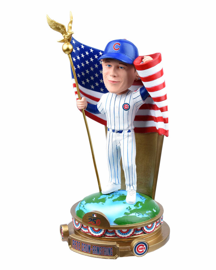 Pete Crow-Armstrong Chicago Cubs America's 250th Anniversary Flag Bobblehead FOCO - FOCO.com