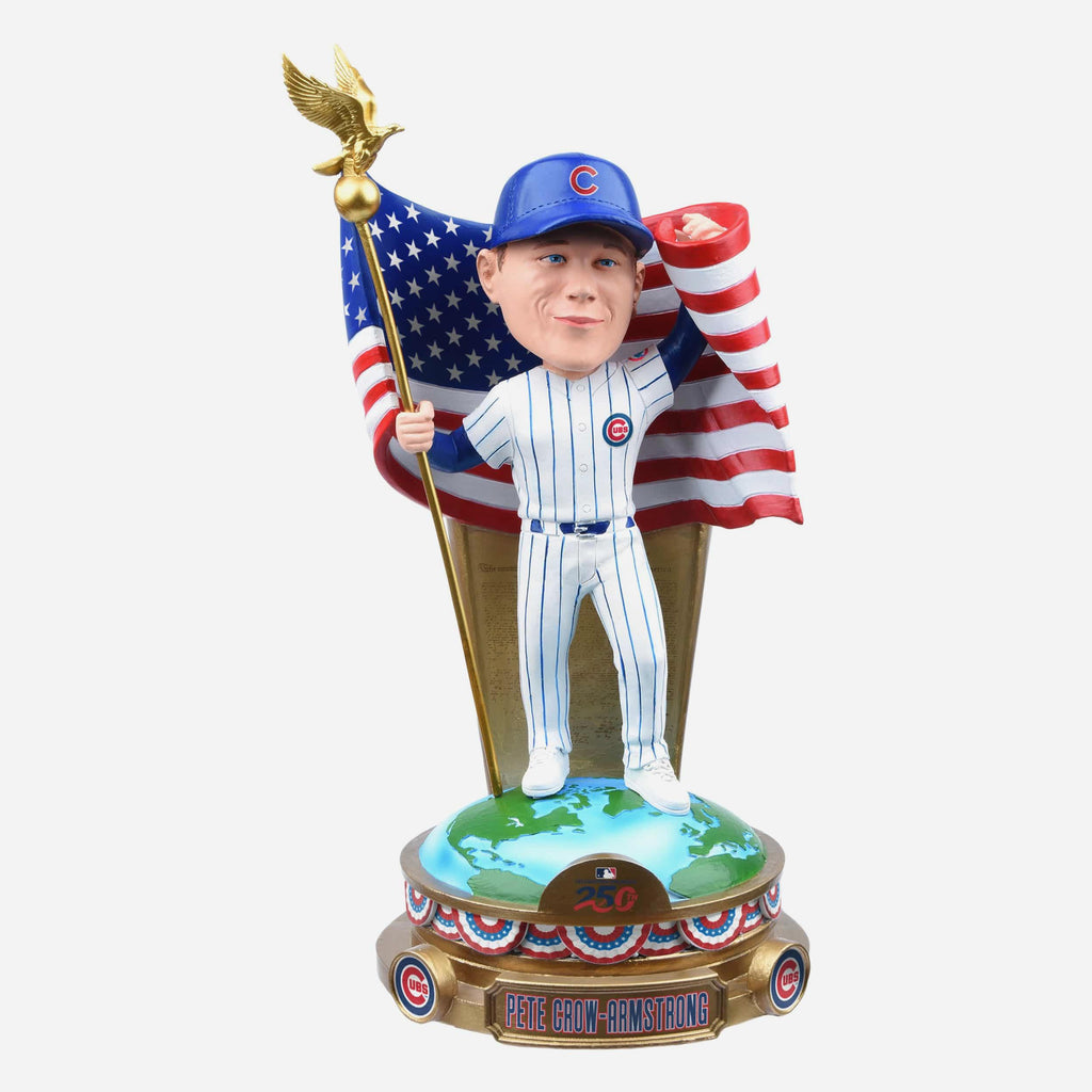 Pete Crow-Armstrong Chicago Cubs America's 250th Anniversary Flag Bobblehead FOCO - FOCO.com