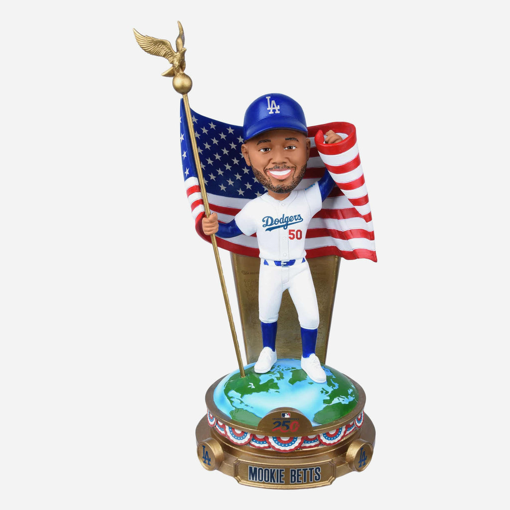 Mookie Betts Los Angeles Dodgers America's 250th Anniversary Flag Bobblehead FOCO - FOCO.com
