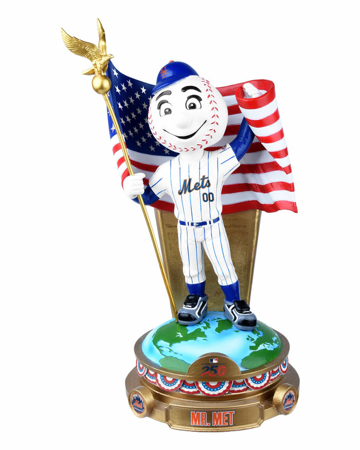 Mr Met New York Mets America's 250th Anniversary Flag Mascot Bobblehead FOCO - FOCO.com