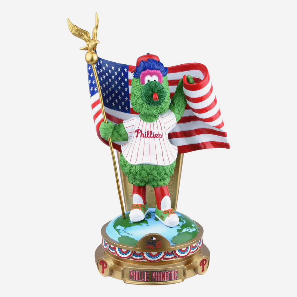 Phillie Phanatic Philadelphia Phillies America's 250th Anniversary Flag Mascot Bobblehead FOCO - FOCO.com