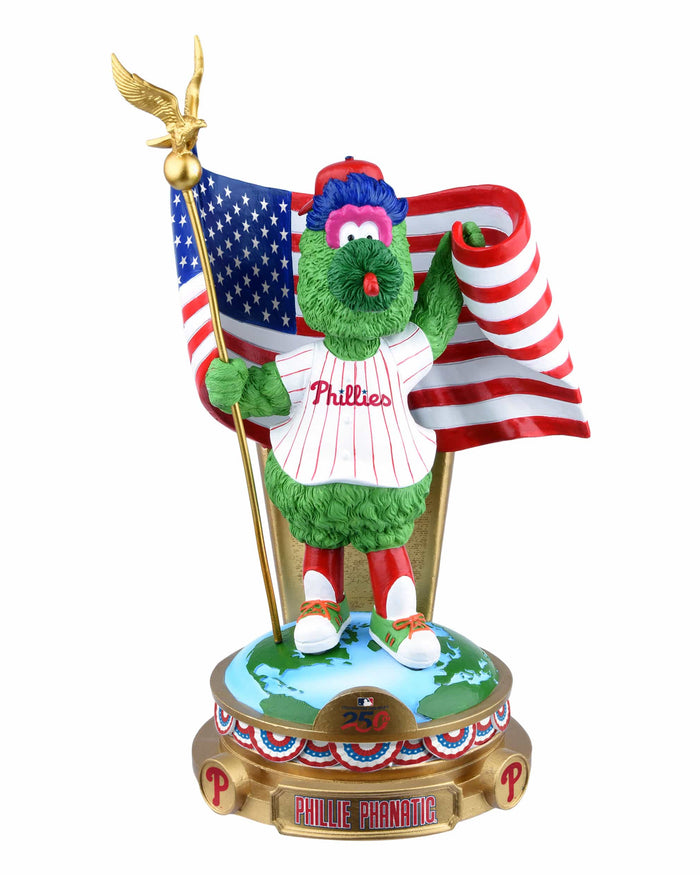 Phillie Phanatic Philadelphia Phillies America's 250th Anniversary Flag Mascot Bobblehead FOCO - FOCO.com