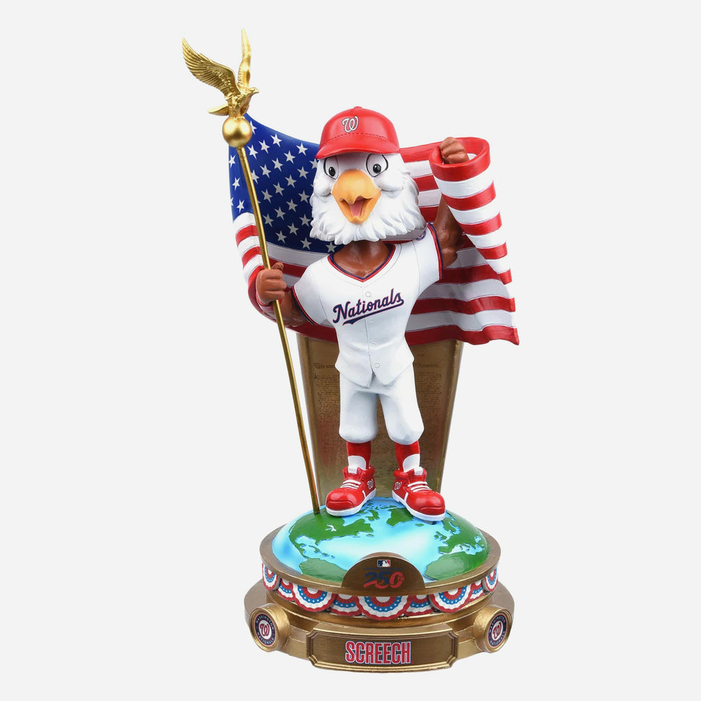 Screech Washington Nationals America's 250th Anniversary Flag Mascot Bobblehead FOCO - FOCO.com