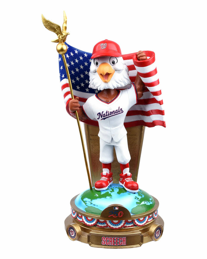 Screech Washington Nationals America's 250th Anniversary Flag Mascot Bobblehead FOCO - FOCO.com