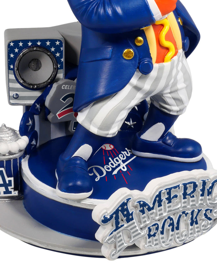Dodger Dog Los Angeles Dodgers America's 250th Anniversary Star Spangled Banner Sound Chip Mascot Bobblehead FOCO - FOCO.com