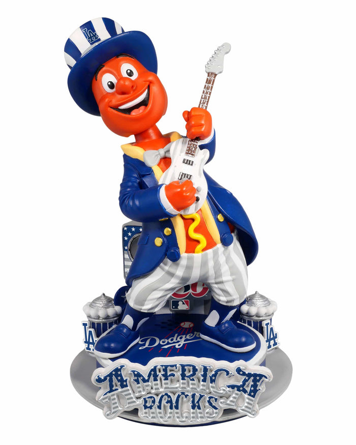 Dodger Dog Los Angeles Dodgers America's 250th Anniversary Star Spangled Banner Sound Chip Mascot Bobblehead FOCO - FOCO.com