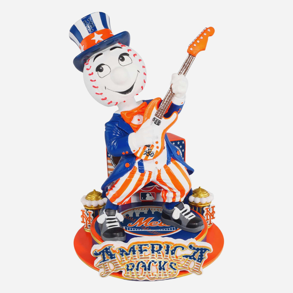 Mr Met New York Mets America's 250th Anniversary Star Spangled Banner Sound Chip Mascot Bobblehead FOCO - FOCO.com