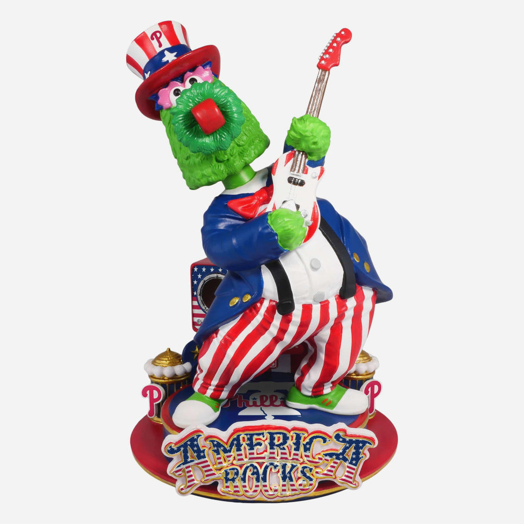 Phillie Phanatic Philadelphia Phillies America's 250th Anniversary Star Spangled Banner Sound Chip Mascot Bobblehead FOCO - FOCO.com