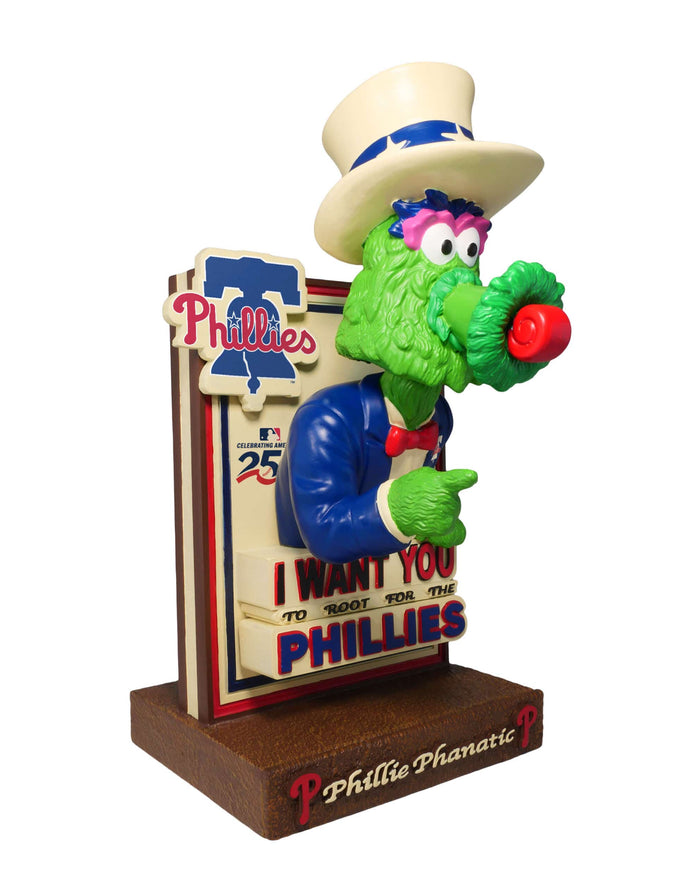 Phillie Phanatic Philadelphia Phillies America's 250th Anniversary Uncle Sam Mascot Bobblehead