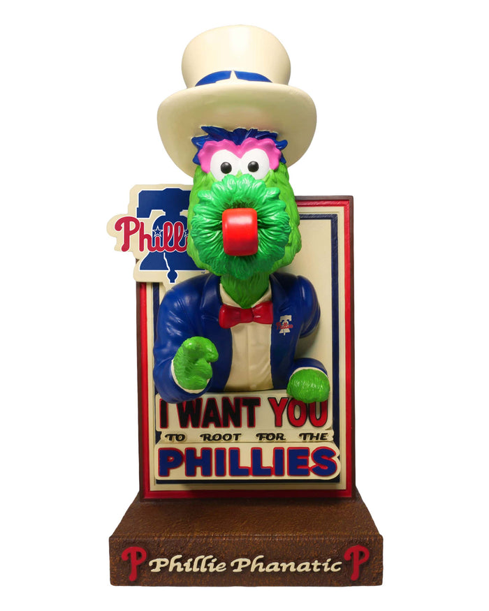 Phillie Phanatic Philadelphia Phillies America's 250th Anniversary Uncle Sam Mascot Bobblehead