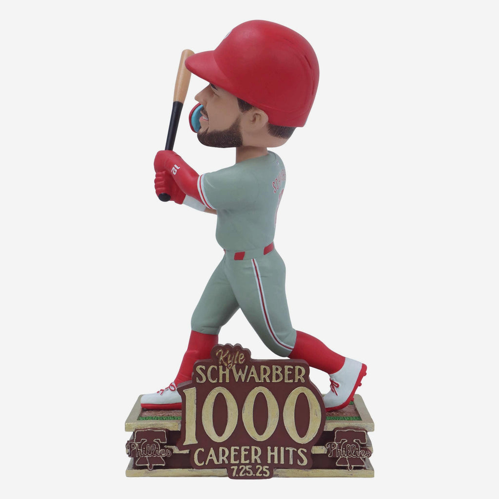 Kyle Schwarber Philadelphia Phillies 1,000th Career Hit Schwarbomb Milestone Bobblehead FOCO - FOCO.com