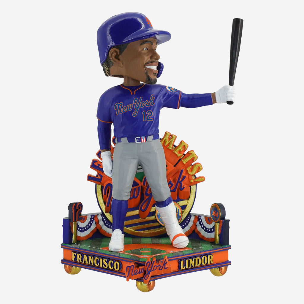 Francisco Lindor New York Mets Blue Alternate Uniform Bobblehead FOCO - FOCO.com