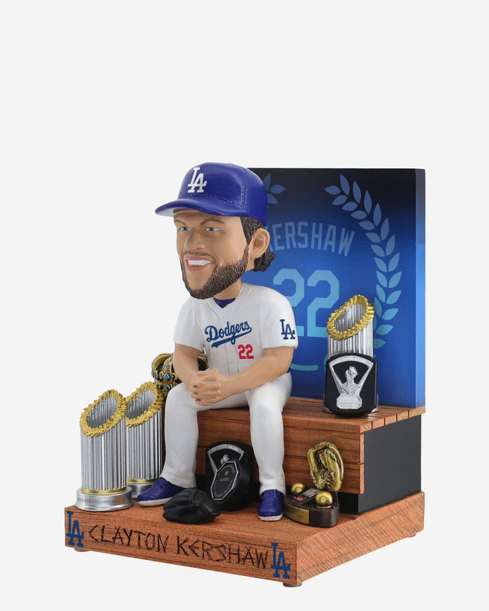 Clayton Kershaw Los Angeles Dodgers Award Collection Mini Bobblehead Scene FOCO - FOCO.com